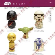 Star Wars 星球大戰 Kokeshi 木製 公仔 和式公仔擺設 日本製 黑武士 白兵 尤達大師 R2-D2 C-3PO