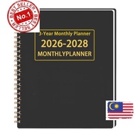MC# 3 Years Month Planner, Year Goals Smooth Writing Calendar Book, Premium A4/A5 2026-2028 Annual S