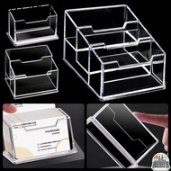 KATAKAN 1Pcs Bussiness Card Holder, 1/2/3 Grids  Transparent Business Card Box, Durable Acrylic Plas