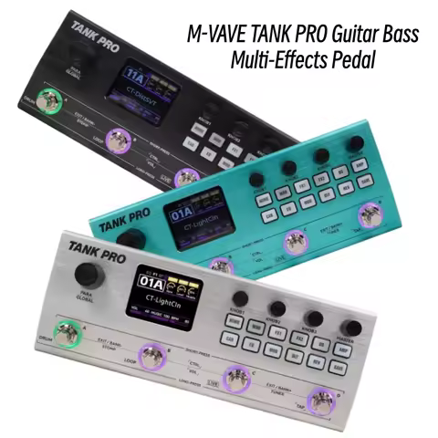 M-VAVE TANK PRO Guitar Multi Effect Pedal with Free Pick Up Amp/Cab Sim 120 Presets 300+Effects 150s