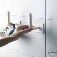 CT 1pcs L-Shaped Self-Adhesive Paper Roll Rack Tissue Hanger Kitchen Storage Rack