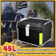45L Large CapacityTop Box Aluminium Motorcycle Box Bicycle Safety Lock Waterproof ABS Box Aluminum Box Motorcycle