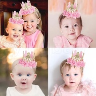 Pink One Birthday Crown Baby One Year Old Birthday Cheer First Birthday Rose Baby 1st Happy Birthday