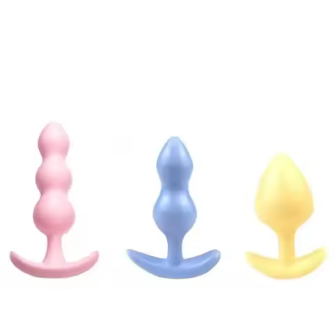 3pc/Set Silicone Butt Plug Ease-in -Anal Plugs Training Set Expandable Beginner Anales Beads Beginne