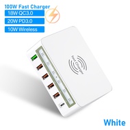 ASOMETECH อะแดปเตอร์ชาร์จไวไร้สาย8Aอะแดปเตอร์ชาร์จ USB Type C ชาร์จเร็ว3.0 QC 3.0สำหรับ iPhone X XS