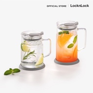 LocknLock แก้วน้ำมีหูพร้อมฝา Metro Glass Mug