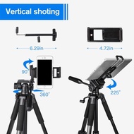 Stand Tripod DSLR Kamera untuk Fotografi Telefon dan Tablet Boleh Laras Ketinggian 1.7m dengan Kepal
