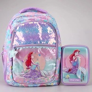 smiggle School Bag.Mermaid Elementary School Student Backpack, Ariel Ultra-Light Burden-Reducing Large-Capac