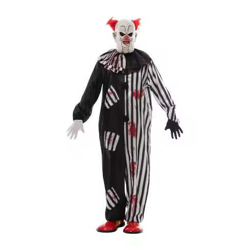 Adult evil clown cosplay costume, clown stage props performance costume, Halloween clown cosplay cos