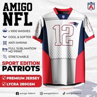 AMIGO NFL Sublimation Microfiber Jersey tshirt Design PATRIOTS baju jersi baju jersey viral tiktok j