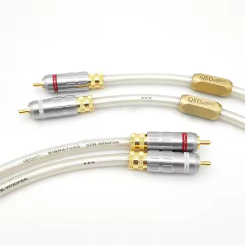 QED Signature 6N OCC Silver-plated Hifi RCA Audio Cable With gold plated RCA plug connector
