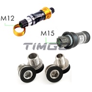 2PCS M12/M15 Octalink Crankset Bolt MTB Bike Bottom Bracket Axle for Shimano ISIS