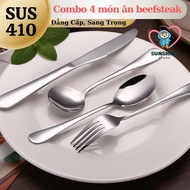 Set of 4 410 Stainless Steel beefsteakPiece - Quality 410 Stainless Steel Spoon - Premium Spoon
