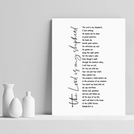 Psalm 23 Scripture Quote Print Bible Verse Christian Canvas Painting Religious Poster Print Wall