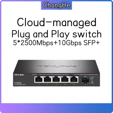 TP-LINK 10Gb SFP WEB Management Switch 2500Mbps Network Port+10000M Optical Port Ethernet 2 5 Gigabi