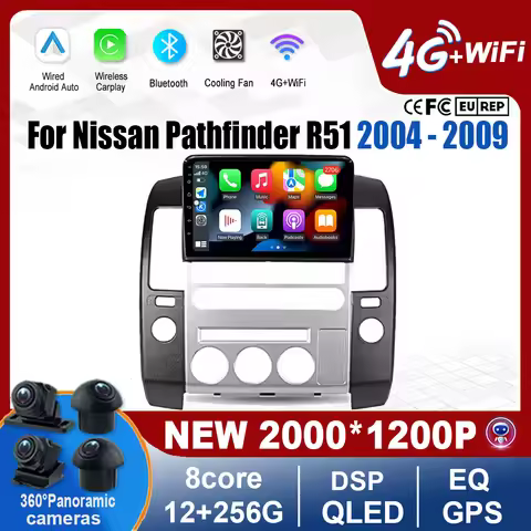 9” Car Radio Android 16 For Nissan Pathfinder R51 2004 - 2009 Multimedia Video Player Carplay Androi