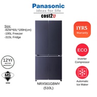 Panasonic 510L Multi Door Inverter Refrigerator | NR-X561GBMY (Fridge Peti Sejuk Ais 电冰箱)