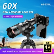 APEXEL HD 36X, 20-40X, 20-60X, 60X, Zoom Telephoto Phone Lens With Tripod For Phone Lens Accessory