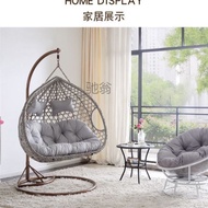 ST/🏮YrMagic Leaf Rattan Hanging Basket Internet Celebrity Cradle Chair Rattan Chair Indoor Swing Glider Double Balcony H