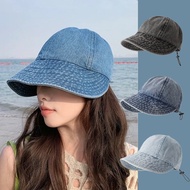 UV Denim Hat Cowboy Peaked Cap Adjustable Sun Visor Hat