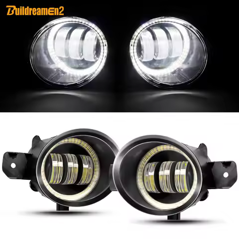 2 Pieces Car Angel Eye Fog Light 30W LED Lens DRL Fog Driving Lamp For Nissan Qashqai Teana Rogue Ju