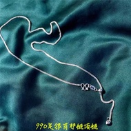 990 Pure Silver Chopin Chain Necklace Clavicle Chain Necklace Women Silver Necklace Jewelry 990 Pure