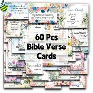 60Pcs Bible Scripture Cards Inspirational Quote Christian Gifts Encouragement Card for Students Frie