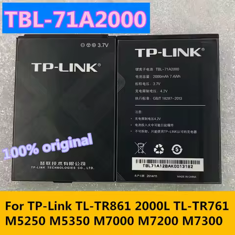 Original 2000mAh TBL-71A2000 for TP-Link TL-TR861 2000L TL-TR761 M5250 M5350 M7000 M7200 M7300 4G LT
