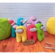GANTUNGAN Among Us 'crewmate' Keychain (Amigurumi)