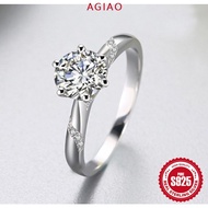 AGIAO PT950 Platinum Grade D High Carbon Mozambique Diamond Ring