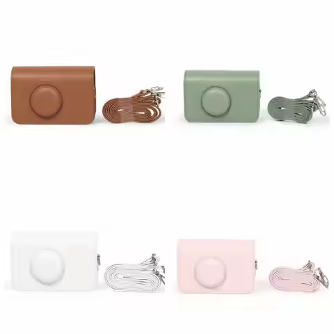 PU Leather Camera Bag Solid Color with Shoulder Strap Protective Cover Shockproof Anti-Scratch for K