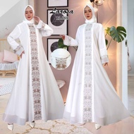 SET GAMIS PUTIH LAROSA BORDIR 13.088   /  DRESS GAMIS LAROSA BUSANA  BORDIR 13.088 SET HIJAB  /  GAMIS ABAYA PUTIH LAROSA BORDIR SET KERUDUNG  /  ABAYA LAROSA PUTIH BORDIR SET HIJAB / DRESS GAMIS LEBARAN UMROH DAN HAJI