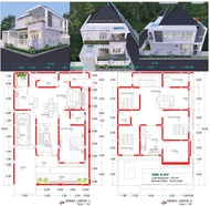 Desain Rumah Mewah 2 Lantai Ukuran 10x15 Meter Hook 4 Kamar Tidur