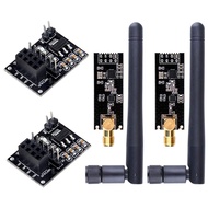 (Y P S C) 2Pcs NRF24L01+PA+LNA RF Transceiver Module with SMA Antenna 2.4 GHz 1100M + NRF24L01 Wirel