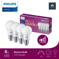 CAHAYA Philips LED Bulb MyCare E27 Bulb 8W 10W White Light Multipack Packaging