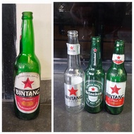 BOTOL KACA - BOTOL KACA BEKAS MINUMAN BINTANG HEINEKEN BEER UNTUK PAJANGAN DISPLAY PROPS FOTO LIVE S