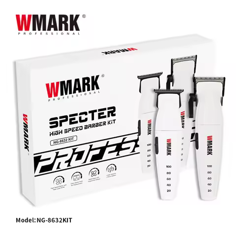 WMARK NG-8632 Professional Hair Clipper Kit for Men DLC Blade Full Metal 9000RPM 10W Barber Hair Cut