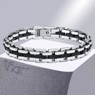Vnox Stylish Strap Chain Bracelets for Men Boys Gift Jewelry, 10.7MM Wide Stainless Steel Links Wris