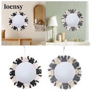 Ioensy Macrame Circle Hanging Mirror, Chic Handmade Decorative Mirror, Aesthetic