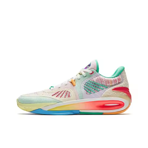 Anta KT10 Slip Resistant Abrasion Resistant Support Basketball Shoes Men's Green Pink Blue 112511101