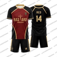Blue Lock Anime Bastard Munchen Tshirt Shorts Sets Oversized Football Jersey Sets Womens Mens Casual
