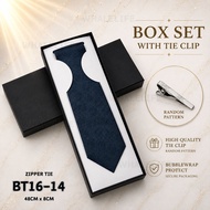 8CM * Premium Necktie Zipper Tie Box Set Business Tie Premium Polyester Tie Men Gift Set