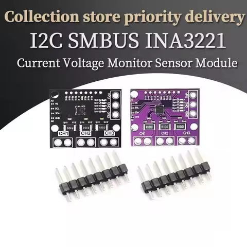 I2C SMBUS INA3221 Triple-Channel Shunt Current Power Supply Voltage Monitor Sensor Board Module Repl