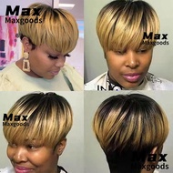 MAXG Short Human Hair Wigs Fashion Party Short Party Wigs