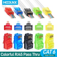 HOOLNX RJ45ผ่าน Crimperสำหรับ CAT5 CAT5E CAT6เชื่อมต่อเครือข่าย STP UTP ป้องกัน Modular ปลั๊ก8P8C จีบเครื่องมือสีฟ้า (Built-In ผ่านใบมีด)