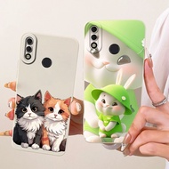 For Tecno Camon 11 Case CF7 CF7k Shockproof Cover New Creative Cat Cartoon Soft Silicone Phone Cases