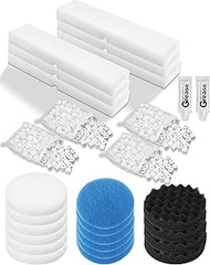 28 Pcs Replacement Filter Media Kit Fit for Fluval FX2/FX4/FX5/FX6 Aquarium Filters Including 4 Medi