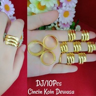 24K YELLOW GOLD PLATED COIN RING
