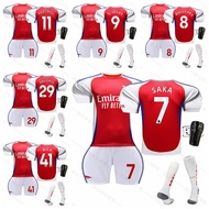 2024-25 Season Arsenal Home Football Adult Kids Jersey Kit Saka Odegaard Jesus Rice Havertz Martinelli Tomiyasu Sports Sets With Socks &amp; Shinguards