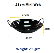 HAPPYCOOKING Black Enamel Wok 22cm / 24cm / 26cm / 28cm / 31cm / 34cm / 37cm / 40cm / 43cm | Kuali H
